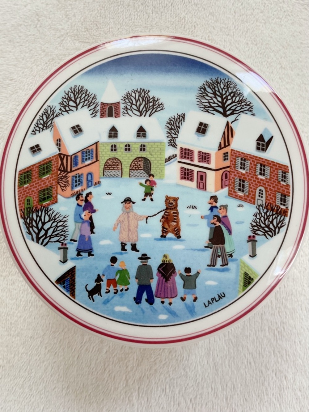 Villeroy & Boch Naif Christmas Candy Box & Lid Laplau Covered Dish 4.5β
